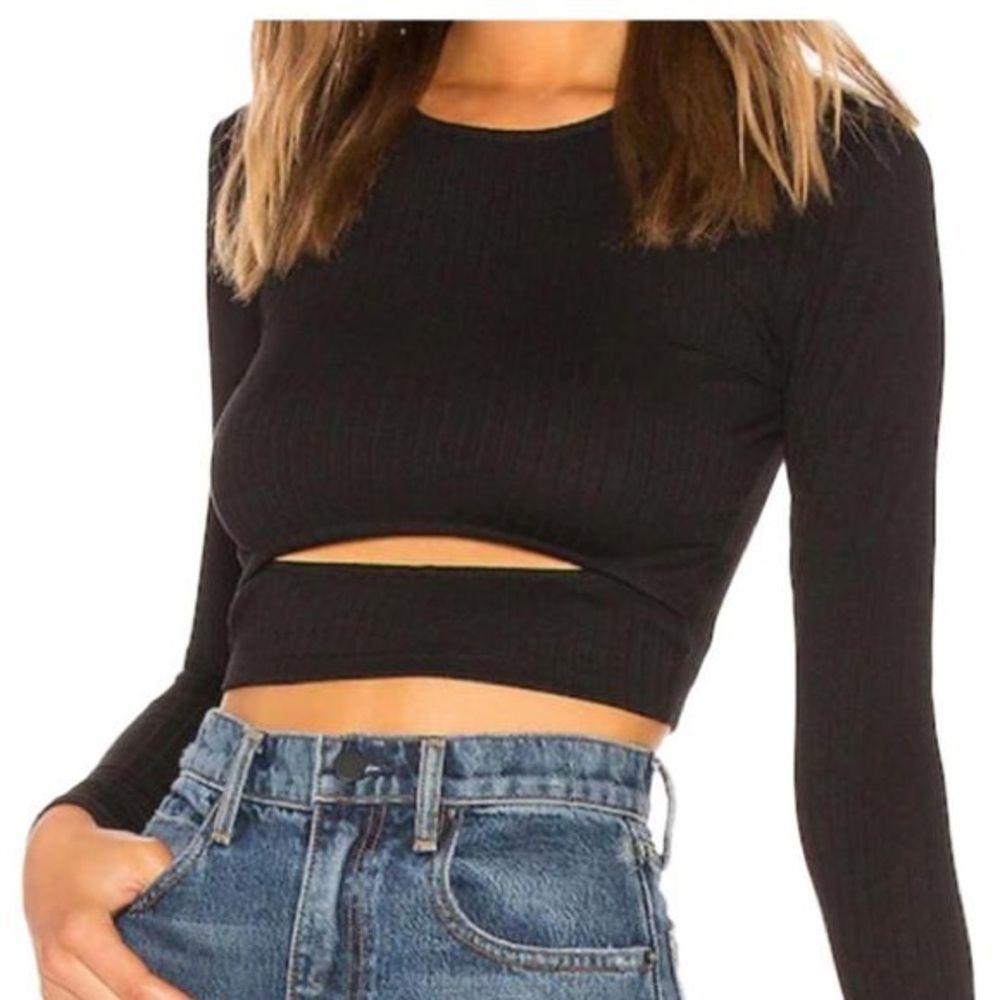 Lovers and Friends Black Crop Top with Cutout